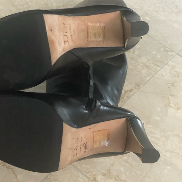 Christian Dior Black Leather Knee Boots Miss Dior SZ 40 - Picture 9 of 13